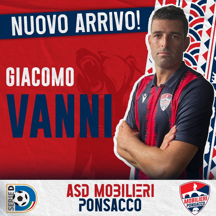 Serie D, Mobilieri Ponsacco ufficiale Giacomo Vanni